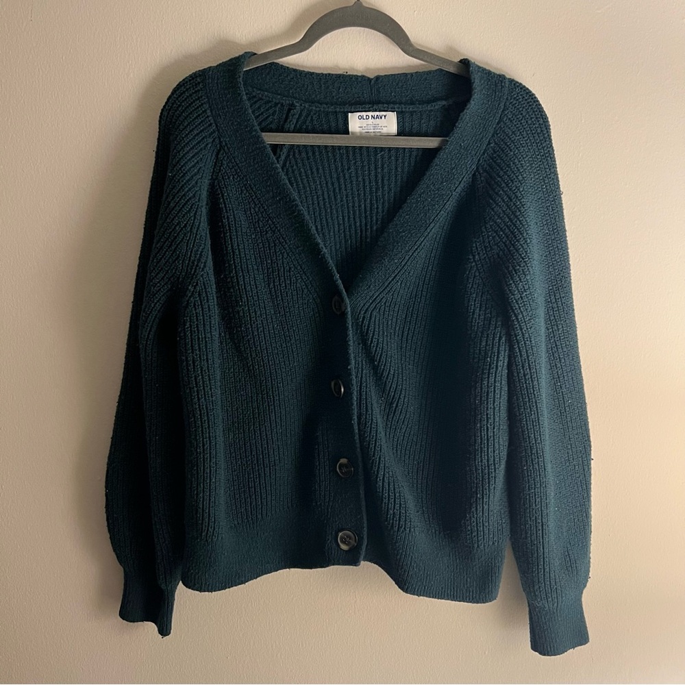 Old Navy Green Cardigan Sweater with Buttons